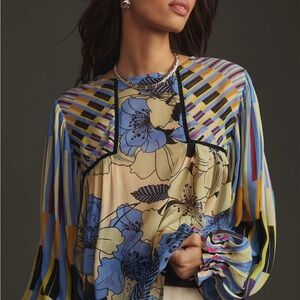 Floral and Striped Blouse